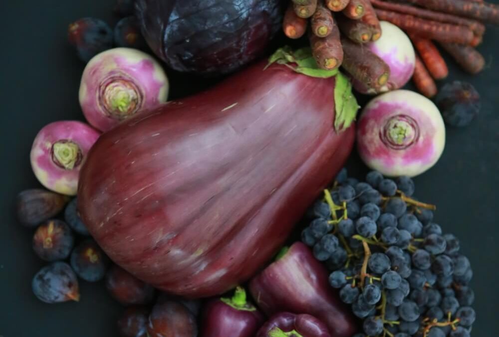 display of purple foods